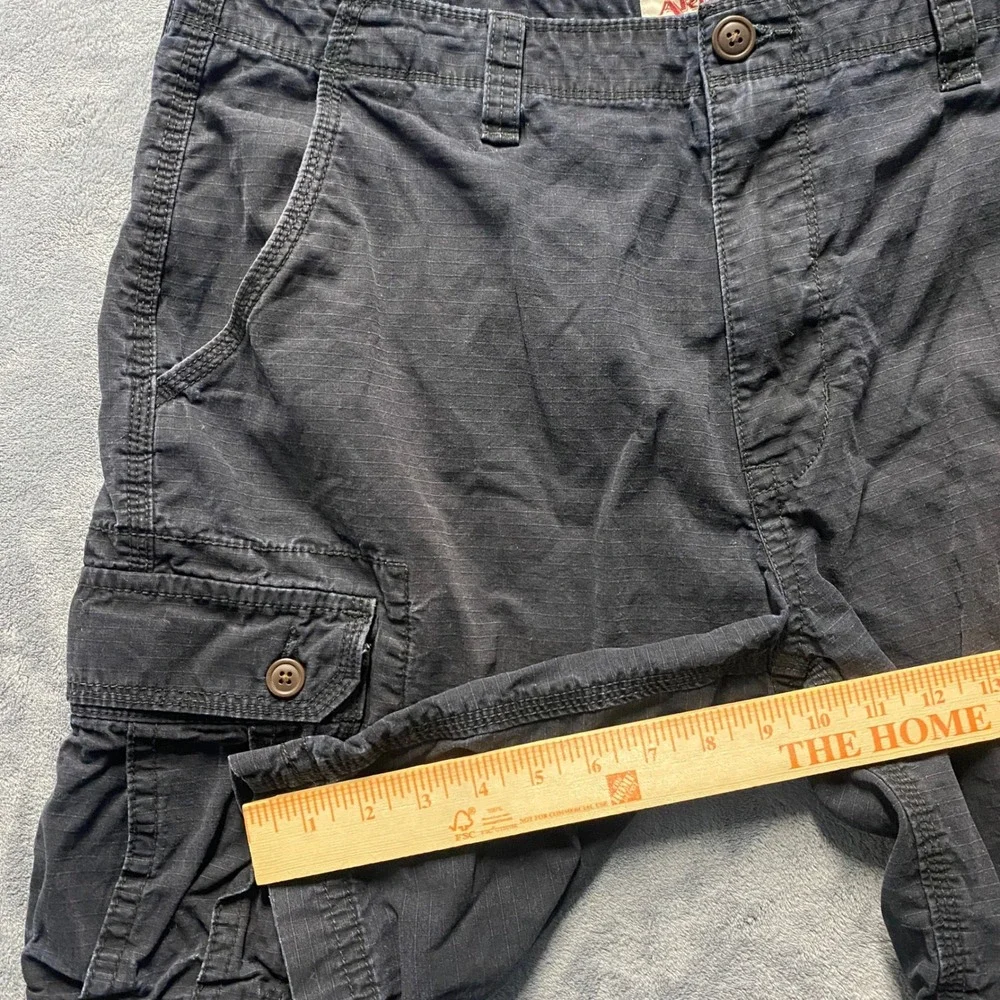 Arizona Jean Co Shorts Mens 38 Black Cargo Ripstop Cotton Utility Outdoor Baggy